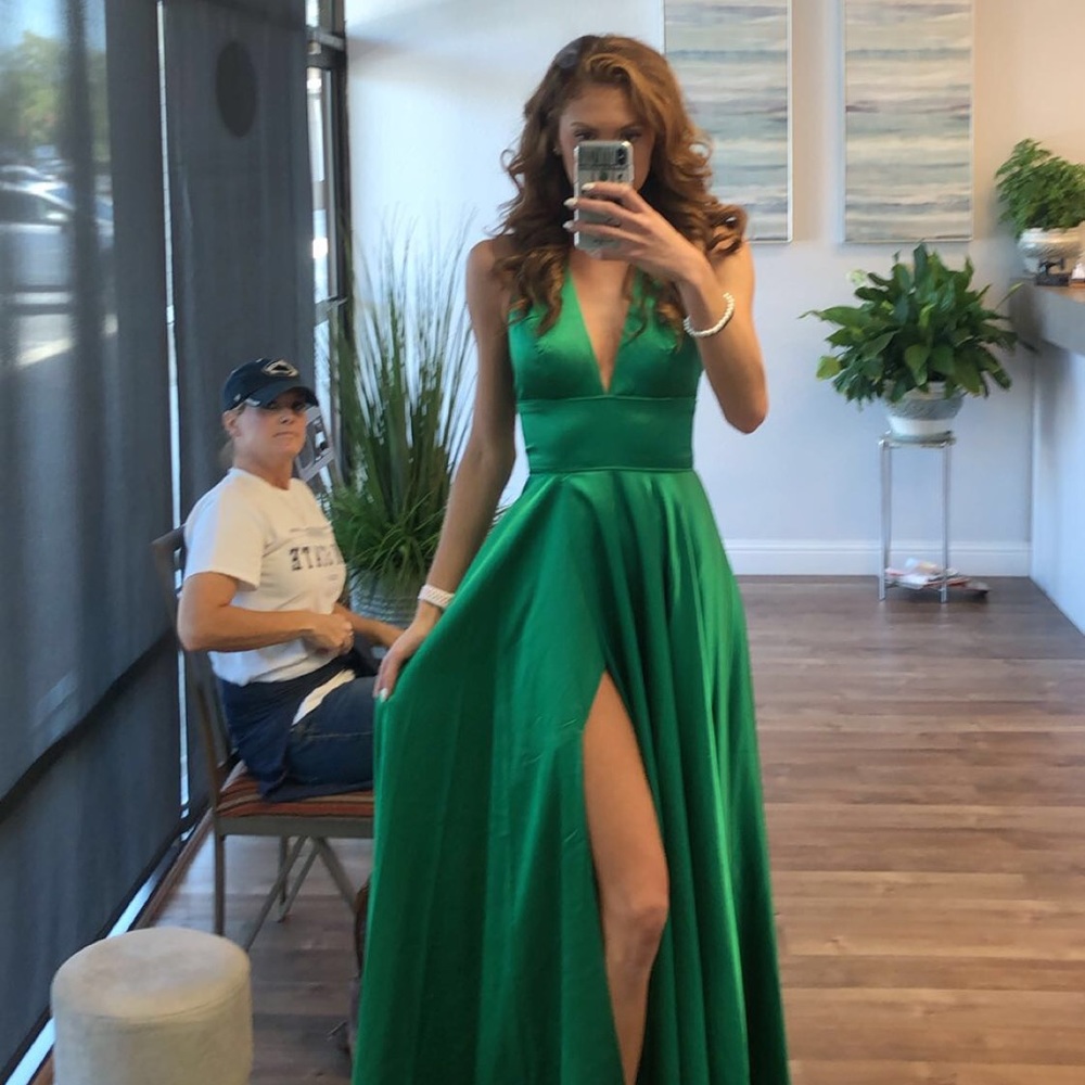 Sherri Hill Green silk gown